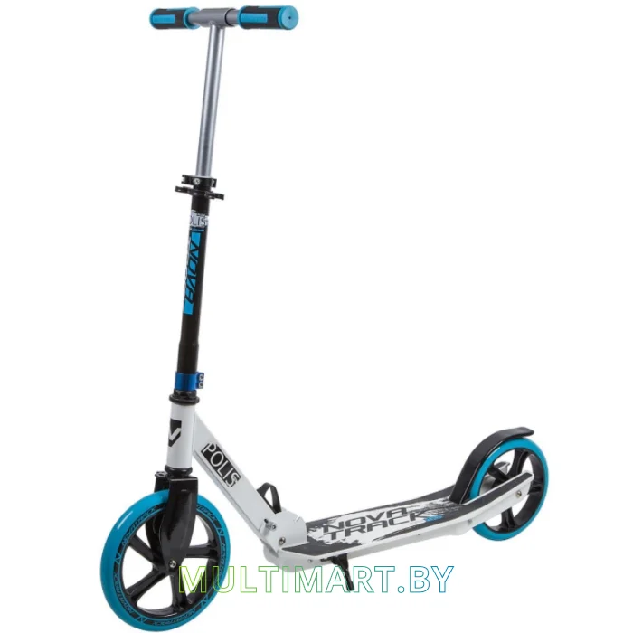 Самокат Novatrack Polis Plastic 230P.POLIS.BL9 (белый/синий, 2019)